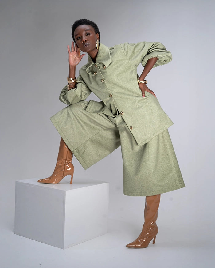Lime Culotte Pants Set